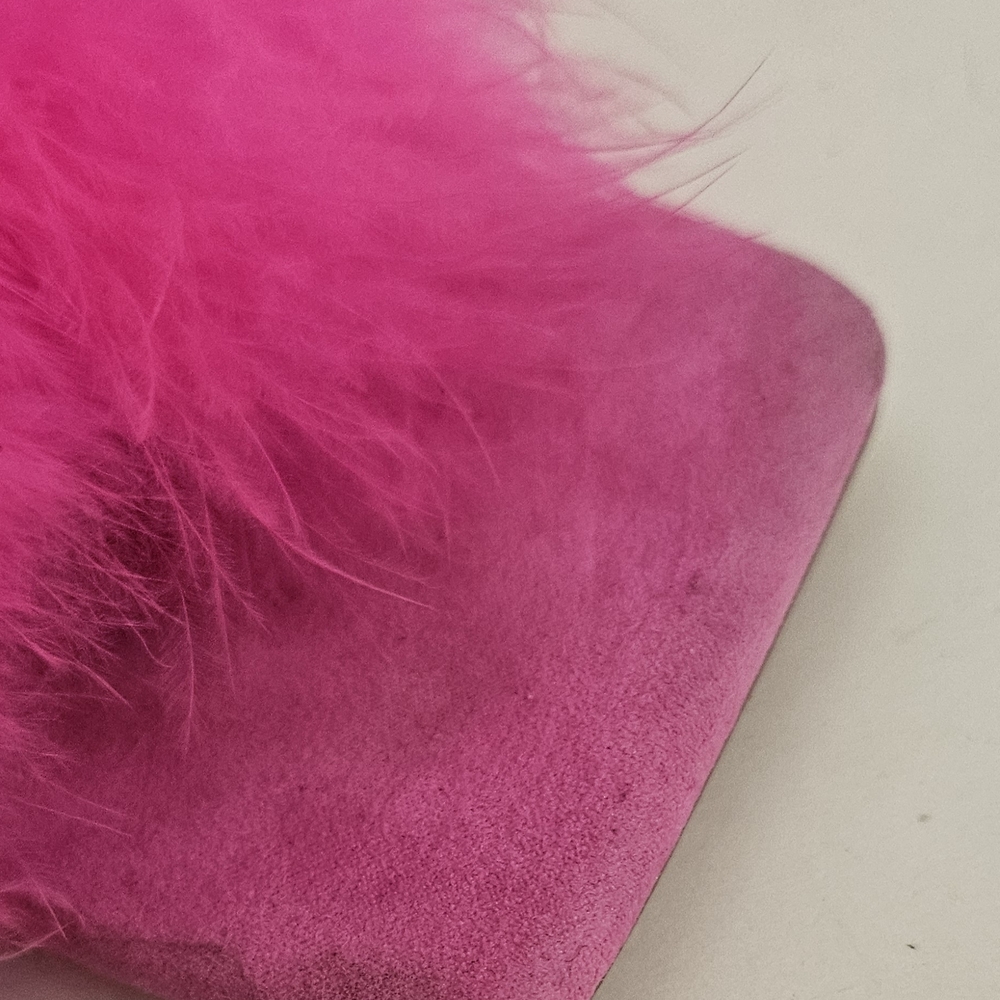 Liliana bright pink maribou feather 4" high square toe mules, size 10 - Picture 14 of 15